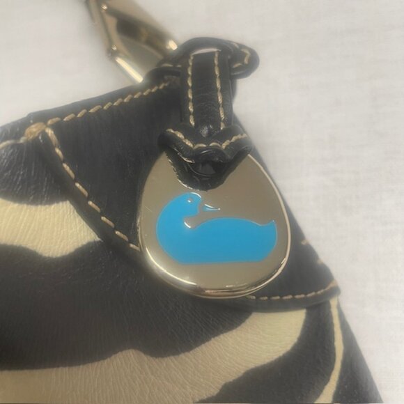 Dooney & Bourke Zebra Print Large Leather Tote Shoulder Bag Purse With Dust Bag - Picture 6 of 16